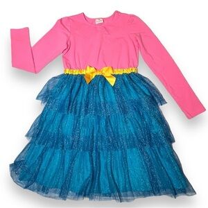 Hanna Andersson Girl’s Shimmer Tulle Dress Pink/Blue Size 14-16